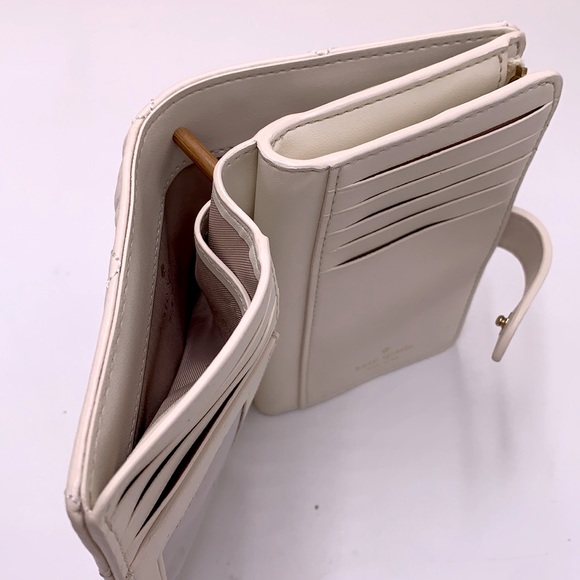 KATE SPADE Carey Medium Compact Bifold Wallet Parchment Color - Picture 10 of 15